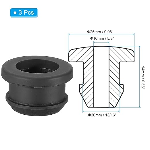 PATIKIL 20mm / 13/16 Inch Drill Hole, 5/8 Inch ID Rubber Grommets - Image 2