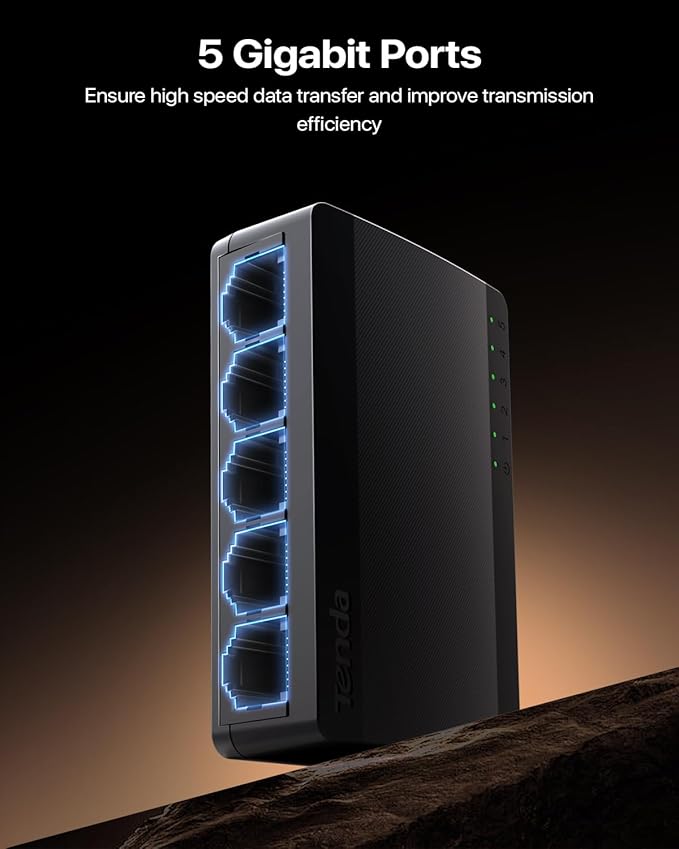 Tenda SG105, 5 Port Gigabit Switch, Unmanaged Ethernet Switch, Office Ethernet - Image 4