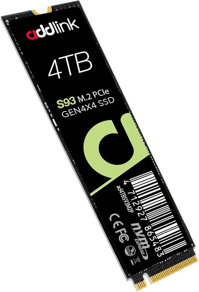 Addlink S93 4TB PCIe 4.0 M.2 Gen 4 Memory Expansion SSD, Internal Solid State by AddlinkTechnologyCorp