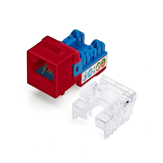 trueCABLE Cat5e Keystone Jack, Unshielded, 90 Degree Punch-Down, PoE++ 100W by trueCABLE