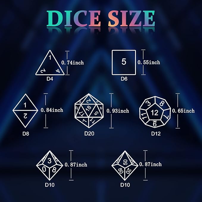 Metal Dice Set, HNCCESG Polyhedral D&D Dice - Image 5