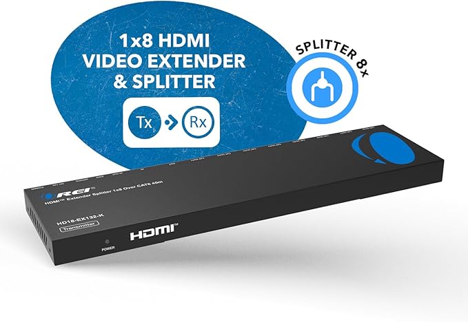OREI HDMI Extender Splitter 1 in 8 Out Over CAT6/7 Cable 4K@30Hz - Image 9