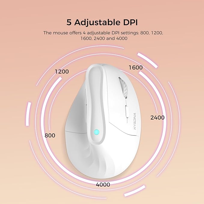 57° Ergonomic Wireless Tower Mouse, Vertical Quiet Ergo Mouse, 5 Buttons - Image 3