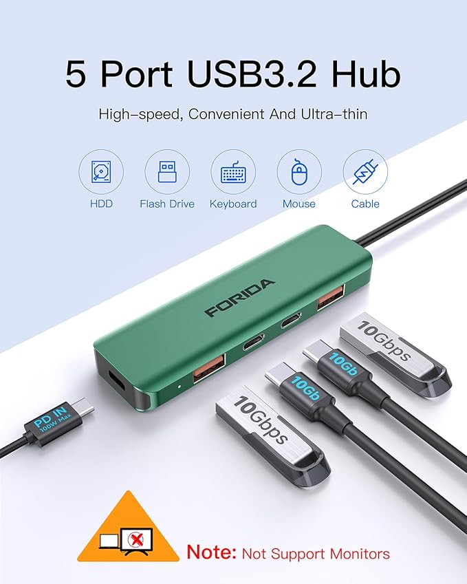 USB C Hub, 10Gbps USB 3.1 Adapter - Image 5