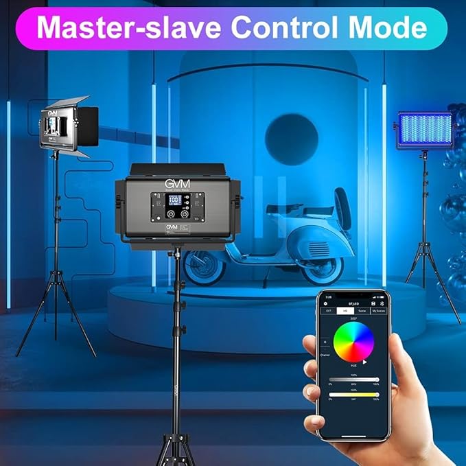 GVM 1500D RGB LED Video Light, 75W Video Lighting Kit - Image 5