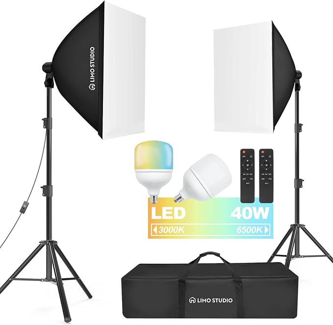 LimoStudio 1600W Output Remote Control, 20 x 28 inch Softbox Continuous by LSLIMOSTUDIOLIMOSTUDIO