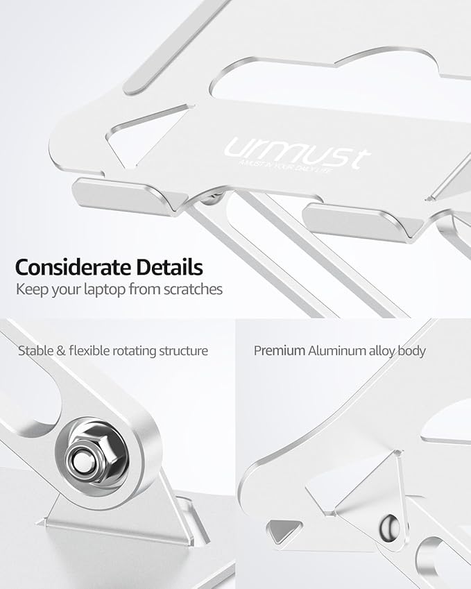 Urmust Laptop Notebook Stand Holder Adjustable Ultrabook Stand Riser Portable - Image 8