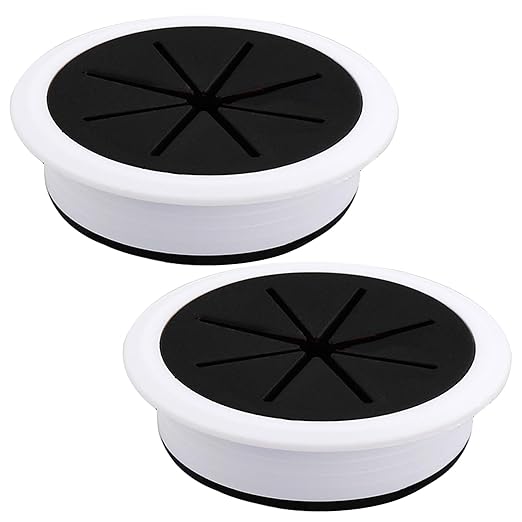 2 Pcs Desk Grommet 2-3/8" / 60 mm, Desk Hole Cover by EASYEAH