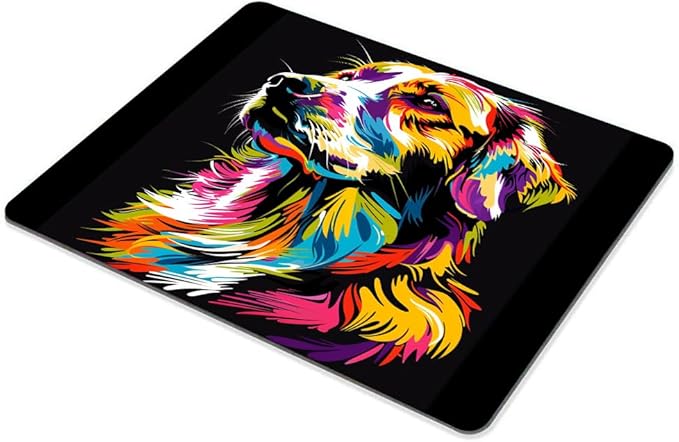 Square Mouse Pad Colorful Dog Portrait-1, Gaming Mouse Pads - Image 6
