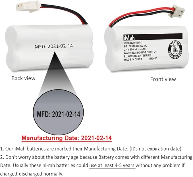 iMah BT162342/BT262342 Cordless Phone Batteries Compatible - Image 2