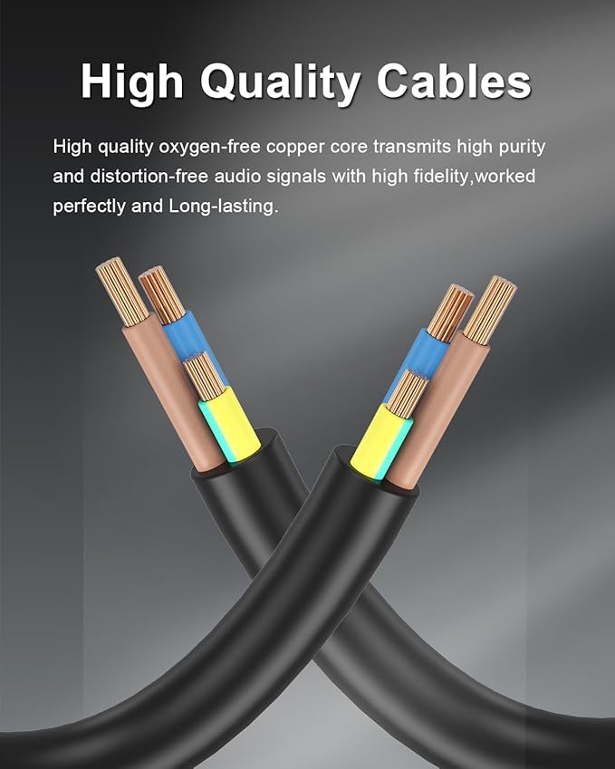 Headphone Splitter 3.5mm Female to 2 Dual 3.5mm Male Headphone Mic Audio Y - Image 4