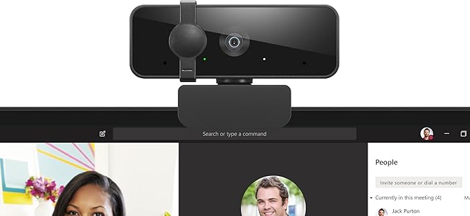 Lenovo HD 1080p Webcam- Black w/ 95° Wide Angle, 360° Rotation Pan & Tilt - Image 5