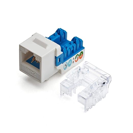 trueCABLE Cat6A Keystone Jack, Unshielded, 90 Degree Punch-Down, UL Listed by trueCABLE
