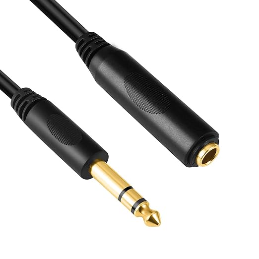 Devinal 1/4 Extension Cord, 1/4" Male to Female Cable, 6.35mm Quarter inch Gold by Devinal