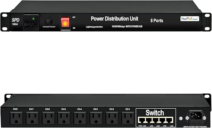 1U PDU Rackmount Power Strip by ThePoEstore