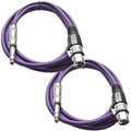 Seismic Audio - SATRXL-F6-2 Pack of 6 Foot 1/4 Inch TRS to XLR Female Patch by SeismicAudio