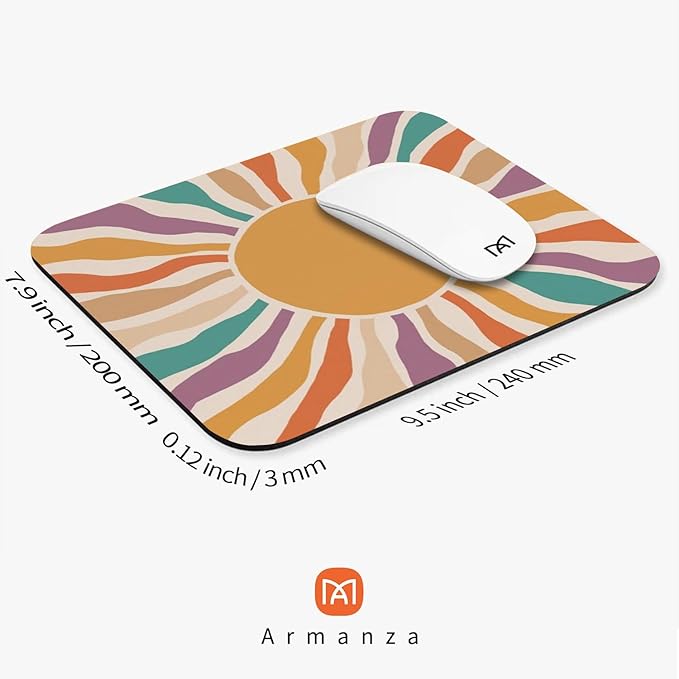 Square Mouse Pad Retro Sun, Personalized Premium-Textured Custom Mouse Mat - Image 2