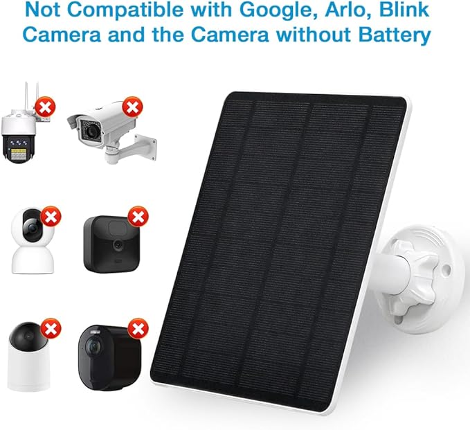 Solar Panel for Security Camera, 5W USB Solar Panel for Cameras DC 5V, Camera - Image 5