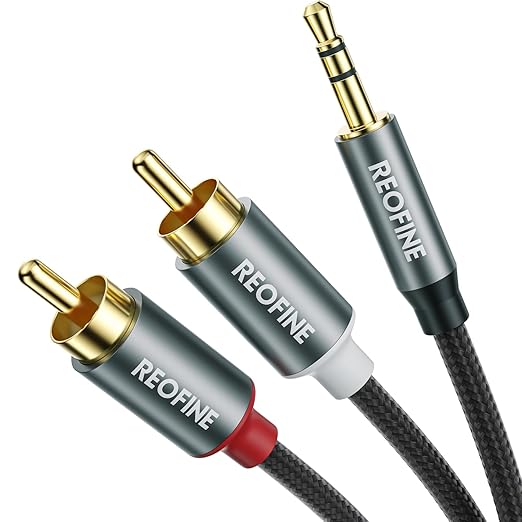 3.5mm to RCA Cable, 3.5 mm 1/8 to RCA 2-Male Headphone Jack Adapter HiFi Sound by REOFINE