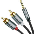 3.5mm to RCA Cable, 3.5 mm 1/8 to RCA 2-Male Headphone Jack Adapter HiFi Sound by REOFINE