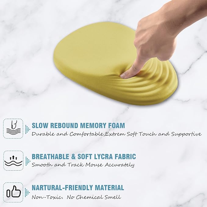 Ergonomic Mouse Pad Wrist Support, Foam Massage Design & Non-Slip PU Base - Image 4