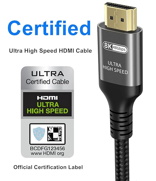 10K 8K 4K HDMI Cable 48Gbps 1.5 FT, Certified Ultra High Speed HDMI® Cable 4K - Image 2