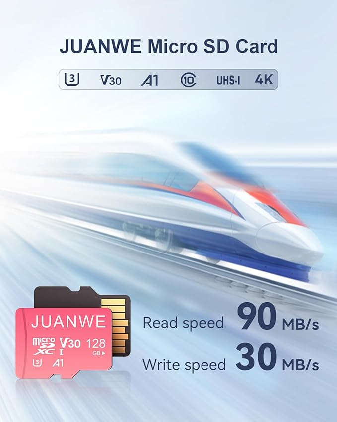 JUANWE 128GB Micro SD Card 2 Pack microSDXC Memory Card - Image 2