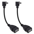 90 Degree Mini USB to USB A OTG Adapter Cable 5.5in Down Angle Mini USB 5-Pin by Xilaghy