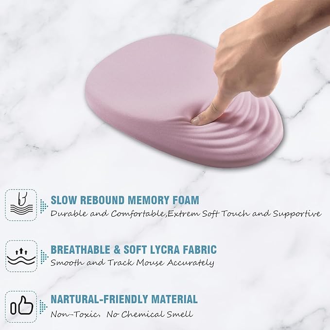 Ergonomic Mouse Pad Wrist Rest, Memory Foam Massage Design & Non-Slip PU Base - Image 4