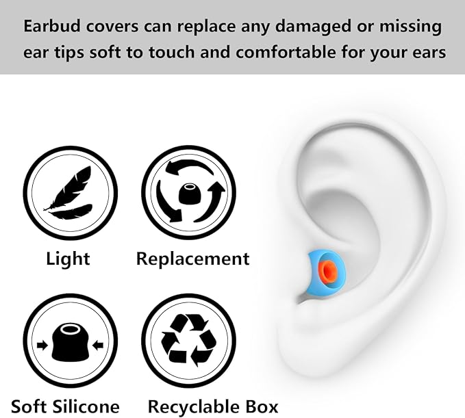 Earbud Replacement Tips Silicone Earbud Tips Earbud Caps Fit - Image 4