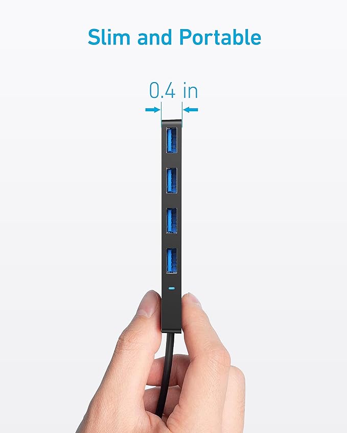 Anker 4-Port USB 3.0 Hub with 5Gbps Data Transfer, Ultra-Slim Data USB C Hub - Image 6