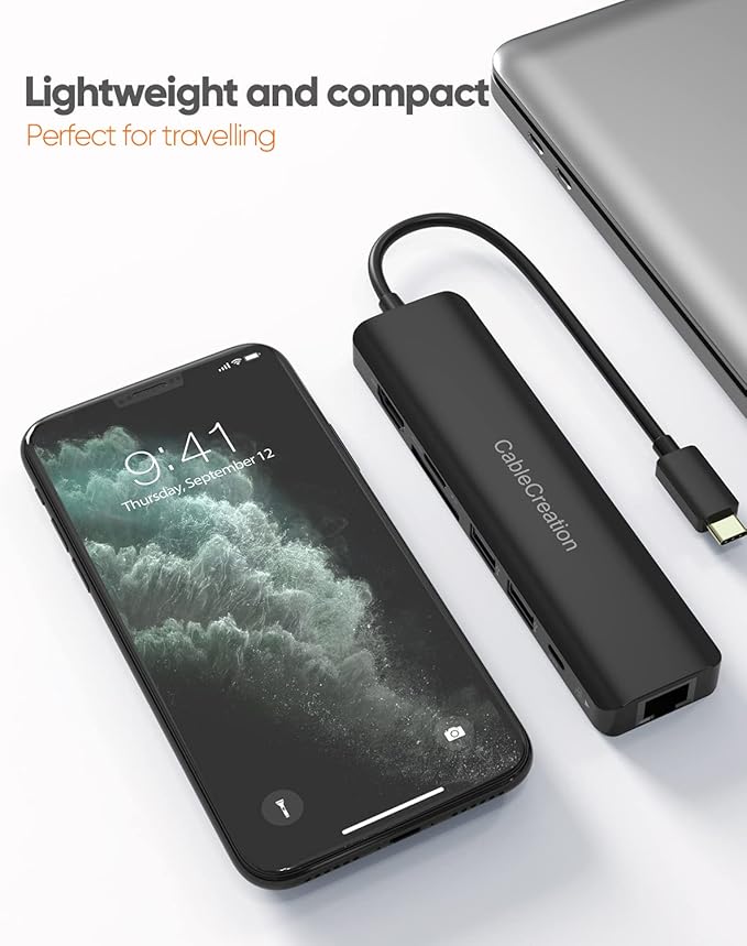 USB C Hub with Ethernet, CableCreation 7 in 1 4k@60Hz HDMI USB C Multiport - Image 7