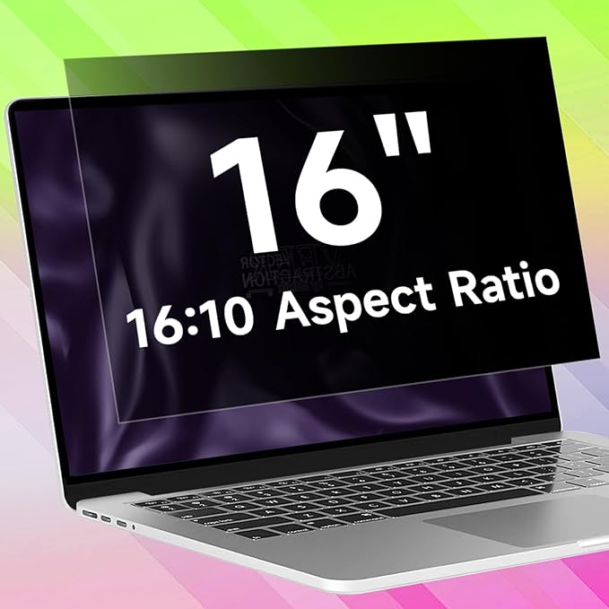 16 Inch 16:10 Laptop Privacy Screen Filter, Anti Blue Light Glare & Anti by ANTOGOOV