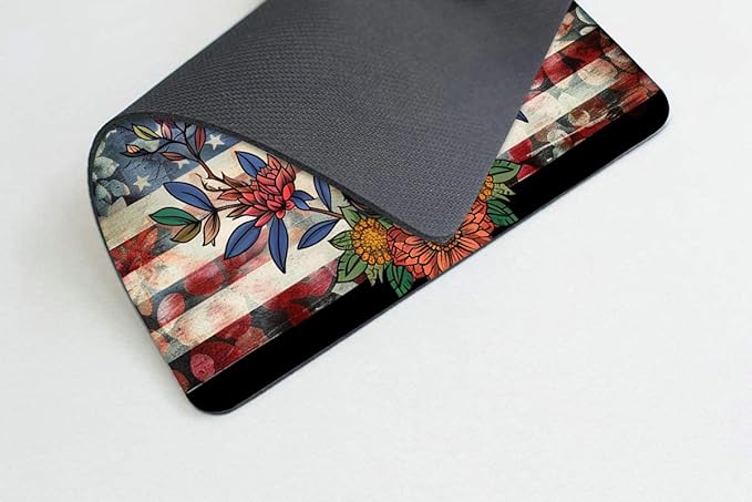 Square Mouse Pad Majestic Deer Wreath and National Flag-3, Gaming Mouse Pads - Image 3