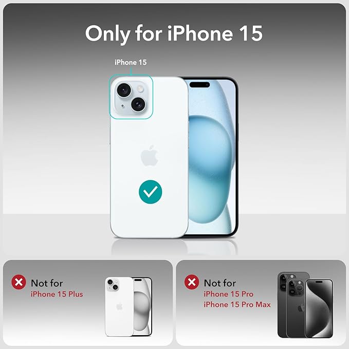 ESR 3+2 Pack for iPhone 15 Plus Screen Protector, 3 Black Edge Tempered-Glass - Image 9