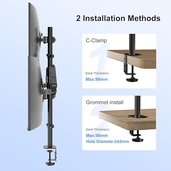 Pholiten Quad 4 Monitor Arm Desk Mount - Image 6