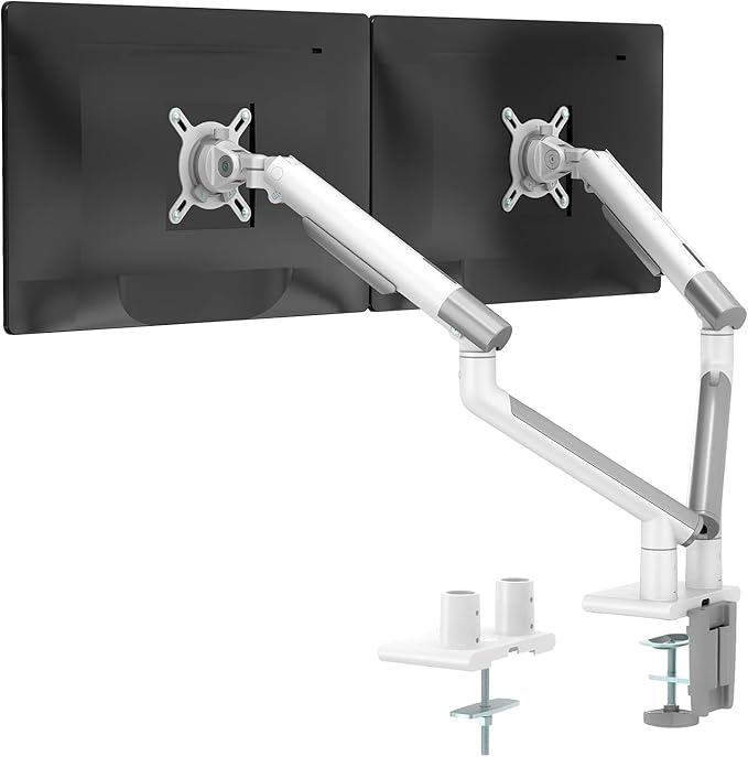 WALI Dual Monitor Stand White Monitor Arms by WALI