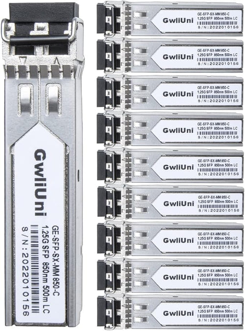 10Pcs 1.25G SFP Multi Mode Fiber Module Network Transceiver, SX MM 850nm 500m by GwliUni