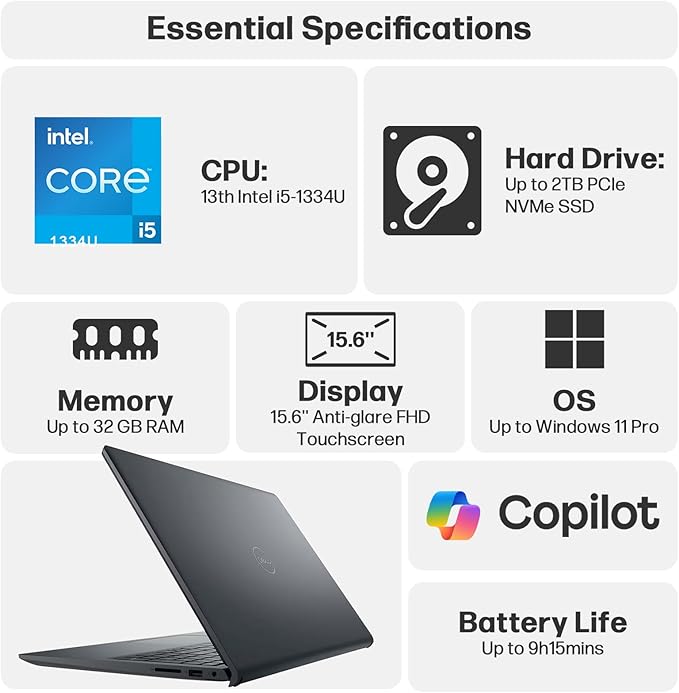 Dell 15.6" Touchscreen Laptop Computer, 16GB RAM, 0.75TB Storage, Intel 10-Core - Image 4