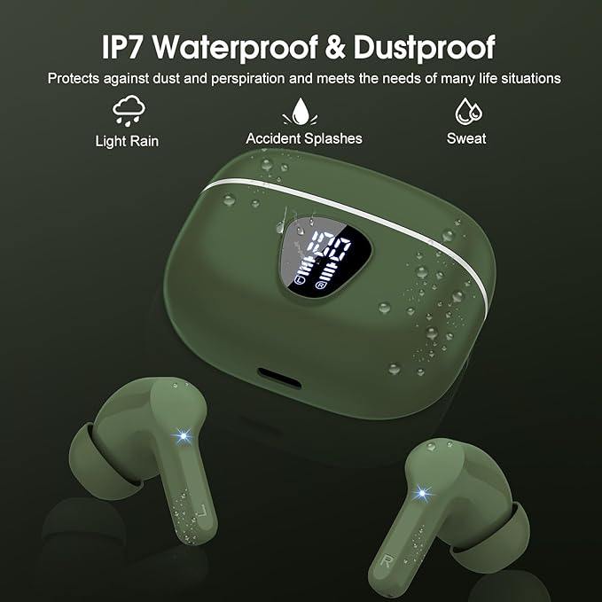 Wireless Earbuds, IP7 Waterproof in Ear Earphones, LED Display Ear buds - Image 7