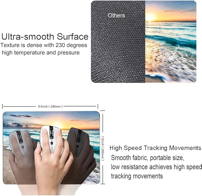 Mouse Pad, Premium-Textured Mouse Mat, Non-Slip Rubber Base Mousepad - Image 3