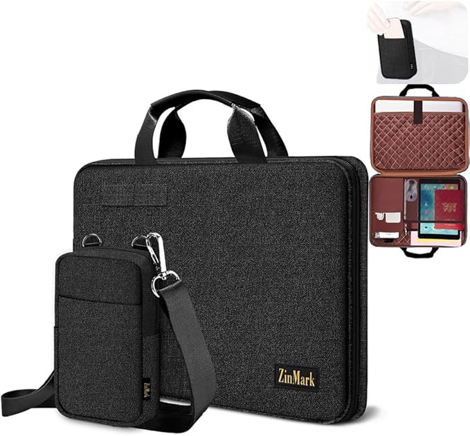 Laptop Case 15.6 Inch Briefcase Military-Grade Protection by ZinMark