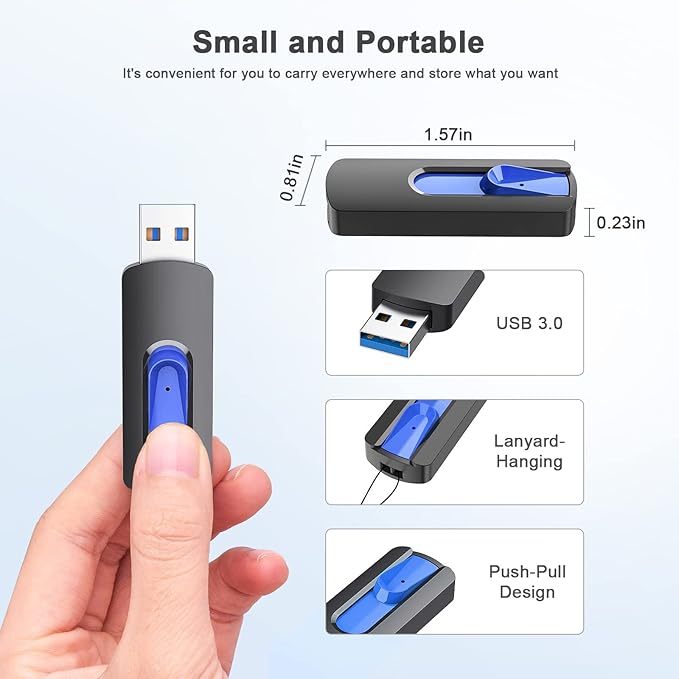 JUANWE USB Flash Drive 256GB, USB 3.0 Thumb Drive USB Storage Flash Drive - Image 3