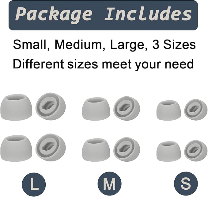 6 Pairs Replacement Eartips for Samsung Galaxy Buds Pro Headphones, Silicone - Image 3
