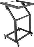 9U Professional DJ Stand Rack Mount DJ Mixer Stand Adjustable Stage Cart w/Wheel by Unknown