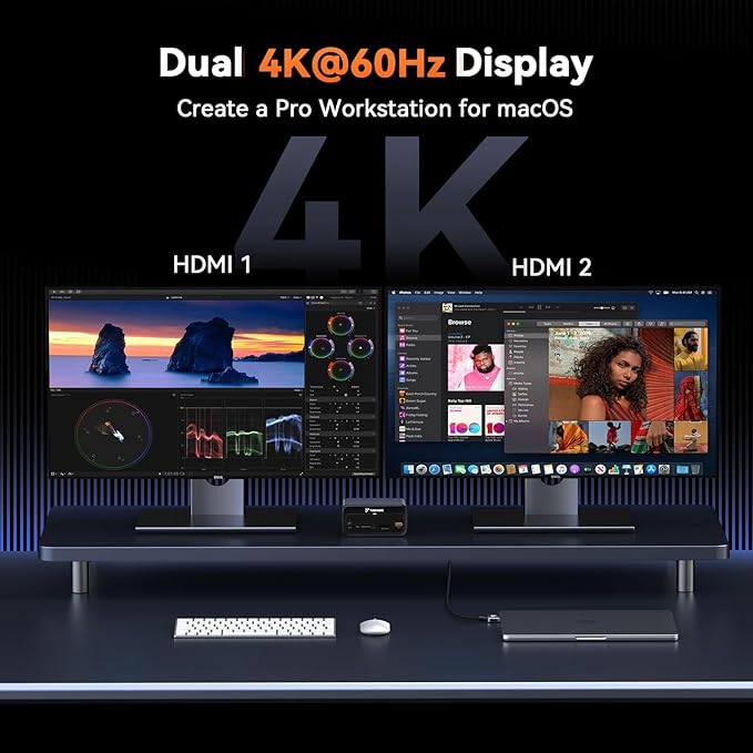 TobenONE MacBook Docking Station Dual 4K@60Hz, 16-in-2 USB C Docking Station - Image 2
