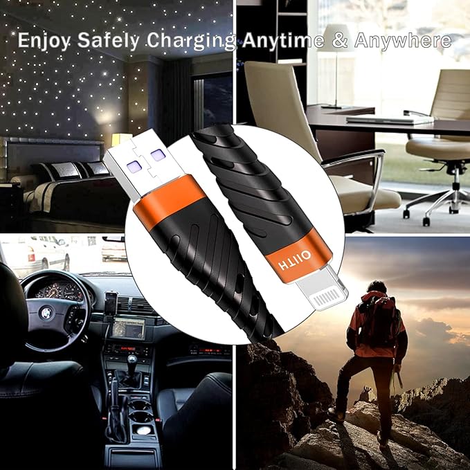 OIITH MFi Certified for iPhone Charger Cable 3 Pack 10 Ft, Extra Long for - Image 7