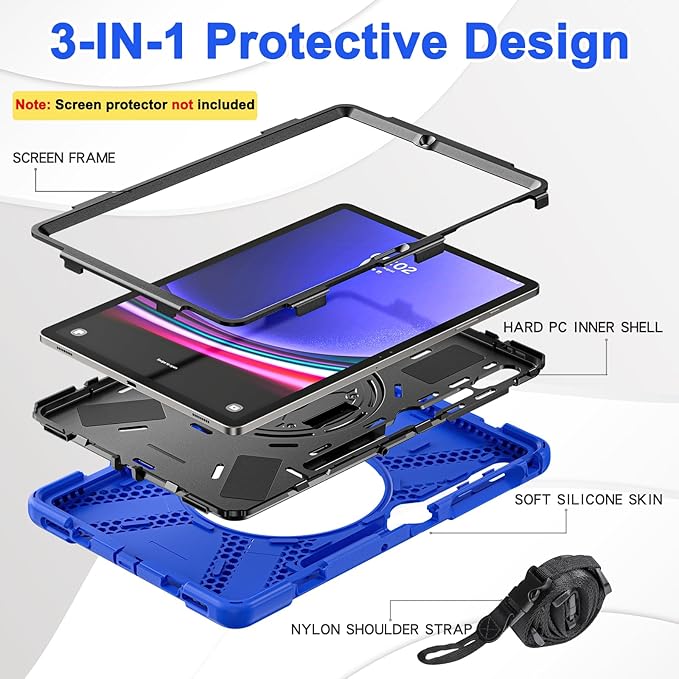 BRAECN for Galaxy Tab S10+Plus/ S9+/S9 FE+/S8+12.4 Inch Case, Heavy Duty Tablet - Image 6