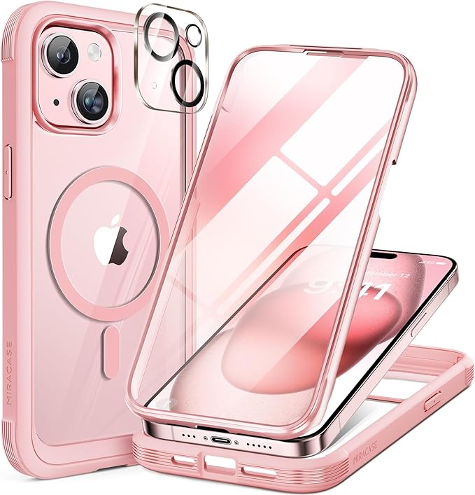 Miracase Glass Series for iPhone 15 Case Full-Body Magnetic Case by Miracase