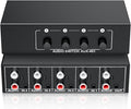 3.5mm Aux + RCA L/R Audio Switch Box 4 in 1 Out Bidirectional, BolAAzuL Stereo by BolAAzuL